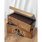 Паперові гільзи для набивання сигарет Dark Horse Carbon Copper XL коричневі з вугільним фільтром King Size 25 мм 200 шт